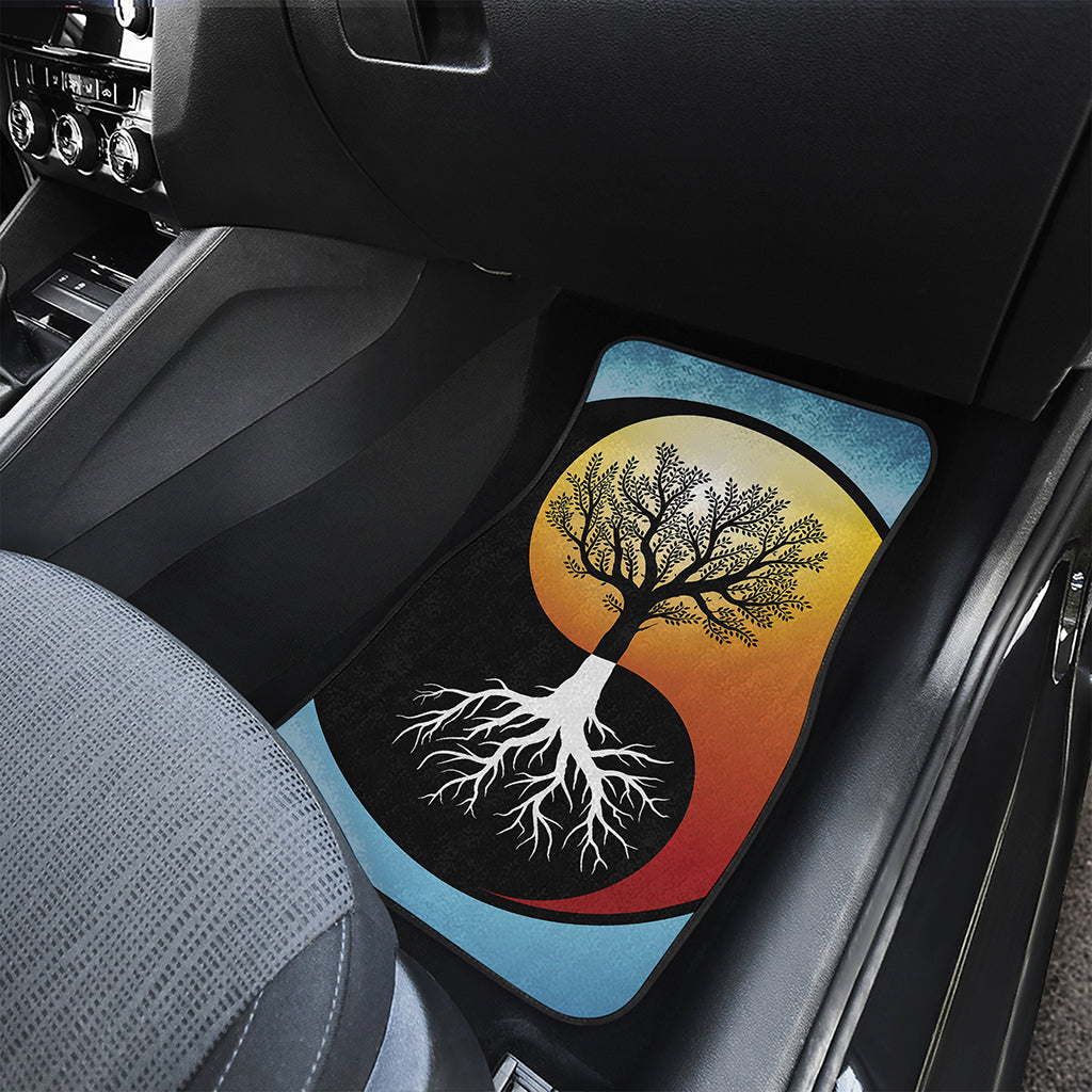 Yin Yang Tree Of Life Print Front and Back Car Floor Mats