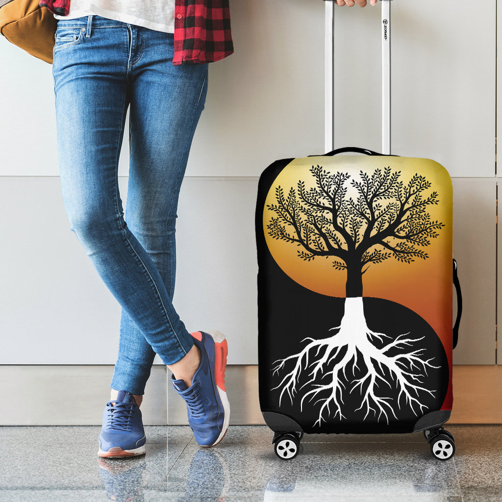 Yin Yang Tree Of Life Print Luggage Cover