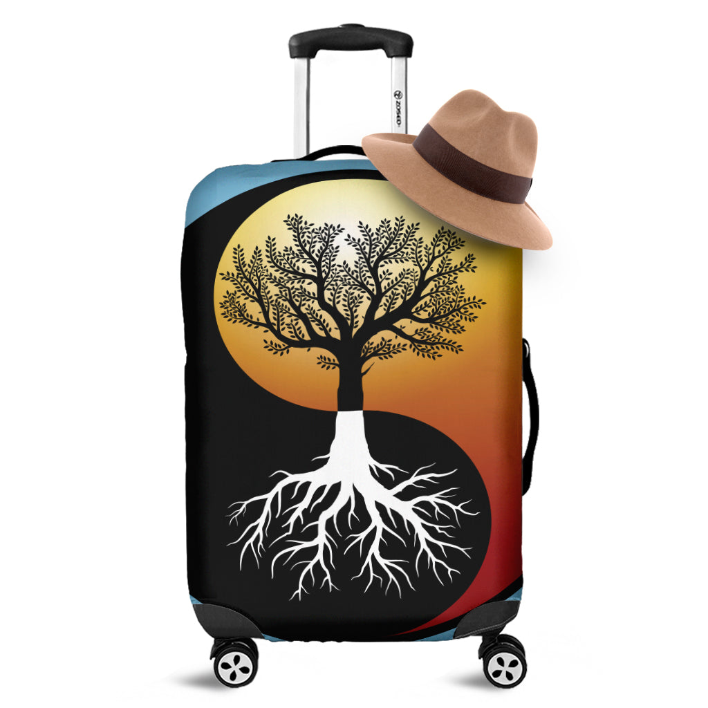 Yin Yang Tree Of Life Print Luggage Cover