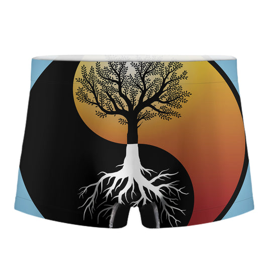 Yin Yang Tree Of Life Print Men's Boxer Briefs