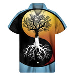 Yin Yang Tree Of Life Print Men's Short Sleeve Shirt