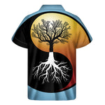Yin Yang Tree Of Life Print Men's Short Sleeve Shirt
