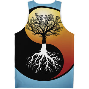 Yin Yang Tree Of Life Print Men's Tank Top