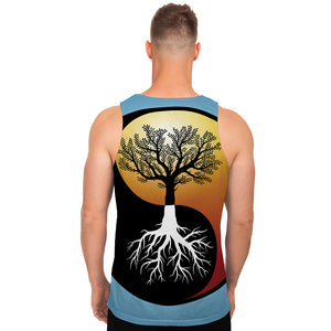 Yin Yang Tree Of Life Print Men's Tank Top