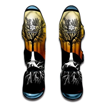 Yin Yang Tree Of Life Print Muay Thai Shin Guard
