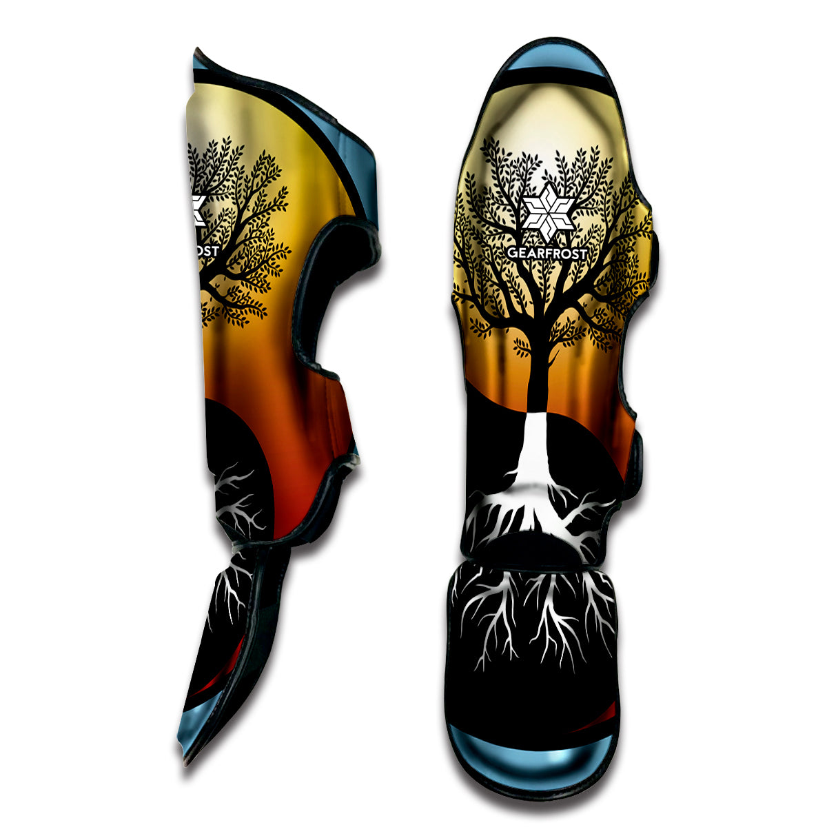Yin Yang Tree Of Life Print Muay Thai Shin Guard