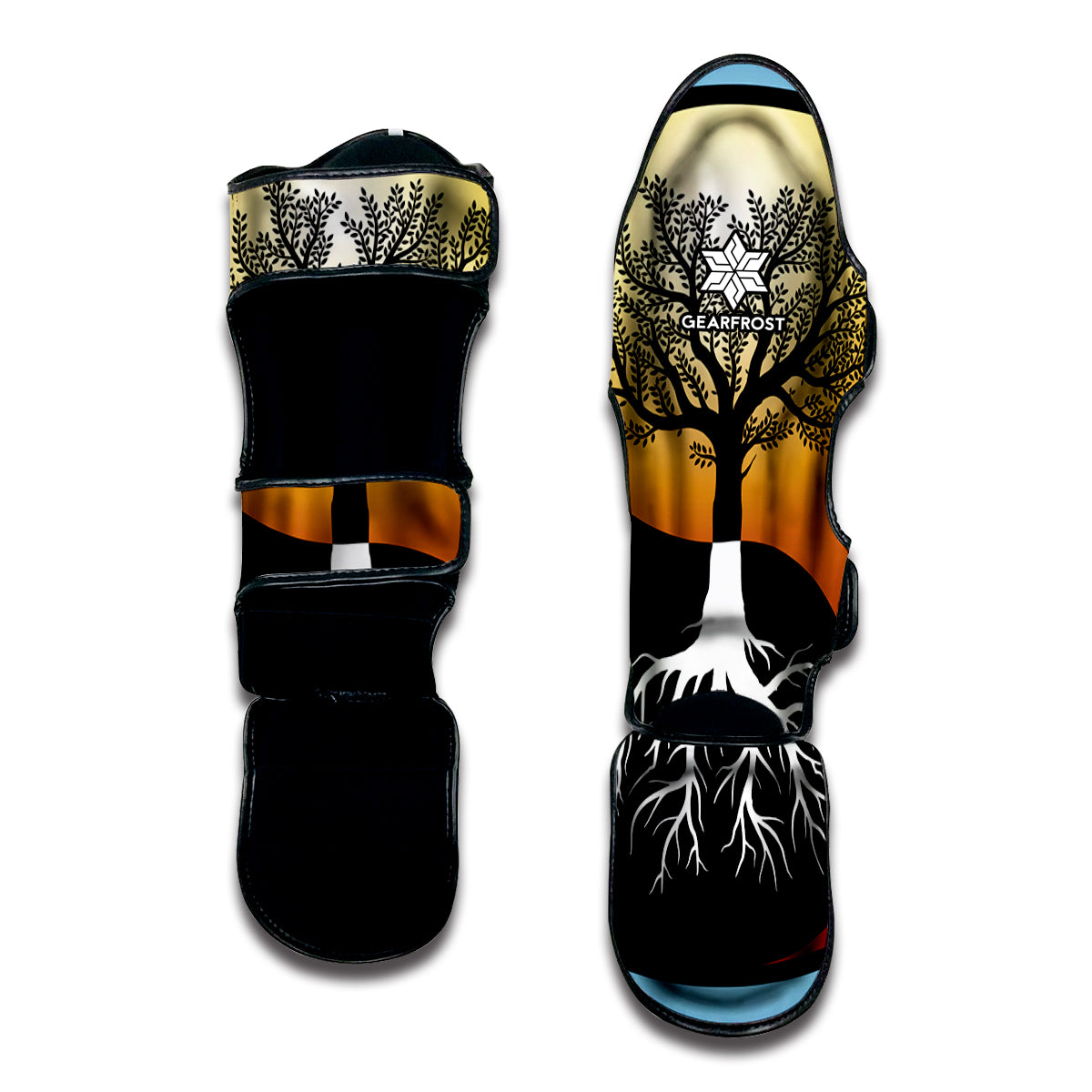 Yin Yang Tree Of Life Print Muay Thai Shin Guard