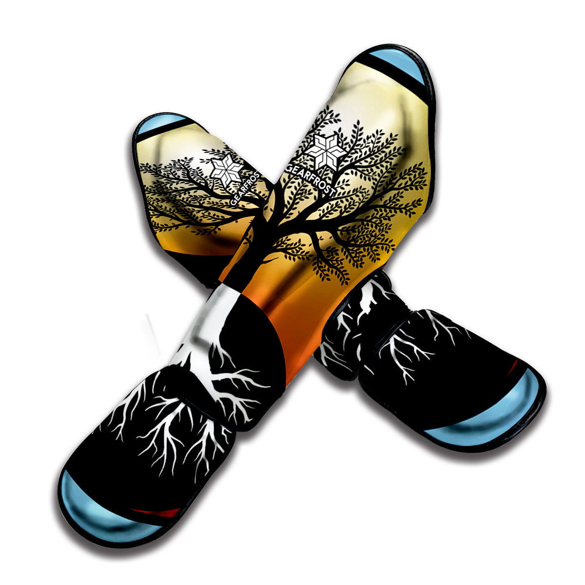 Yin Yang Tree Of Life Print Muay Thai Shin Guard