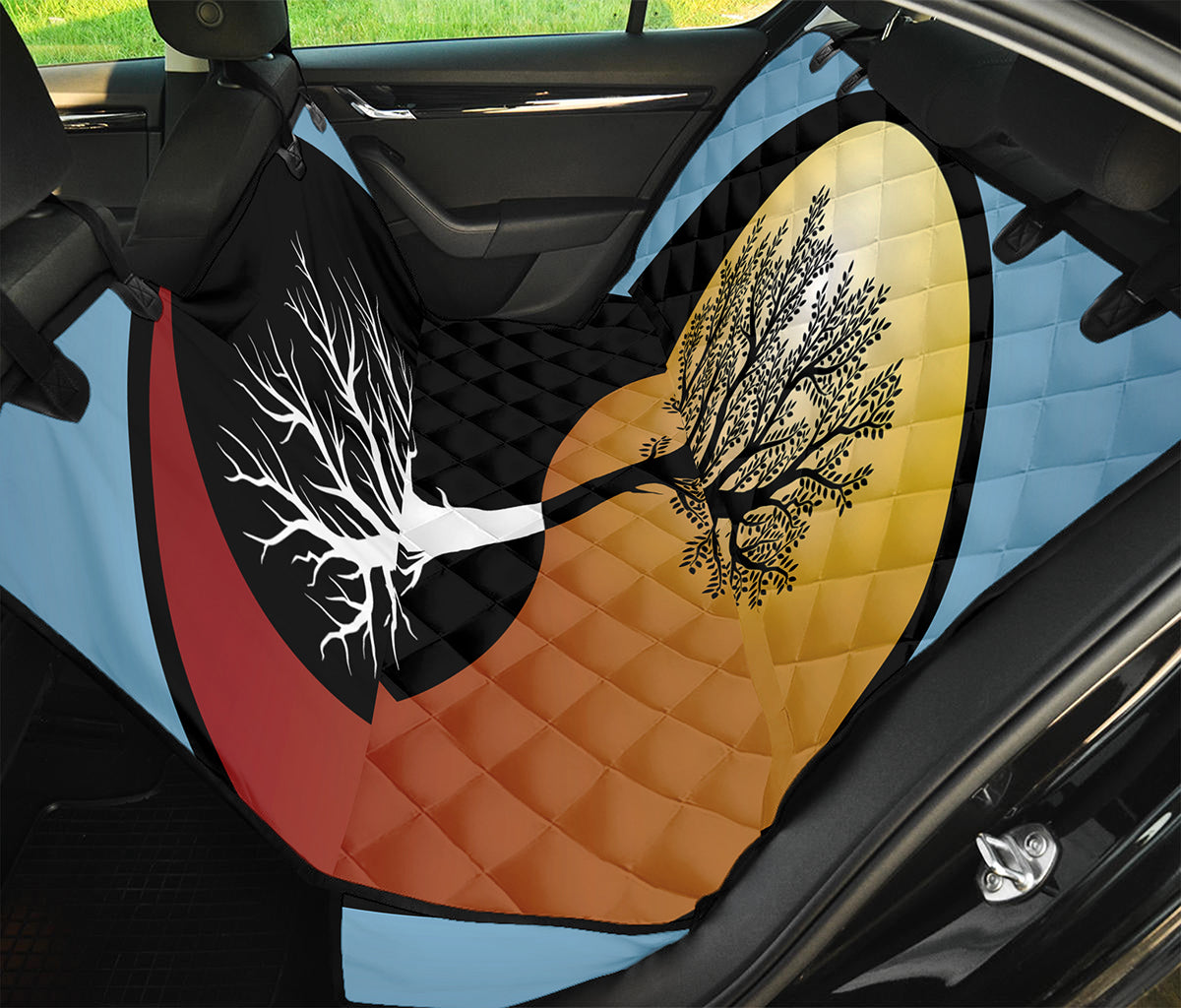 Yin Yang Tree Of Life Print Pet Car Back Seat Cover