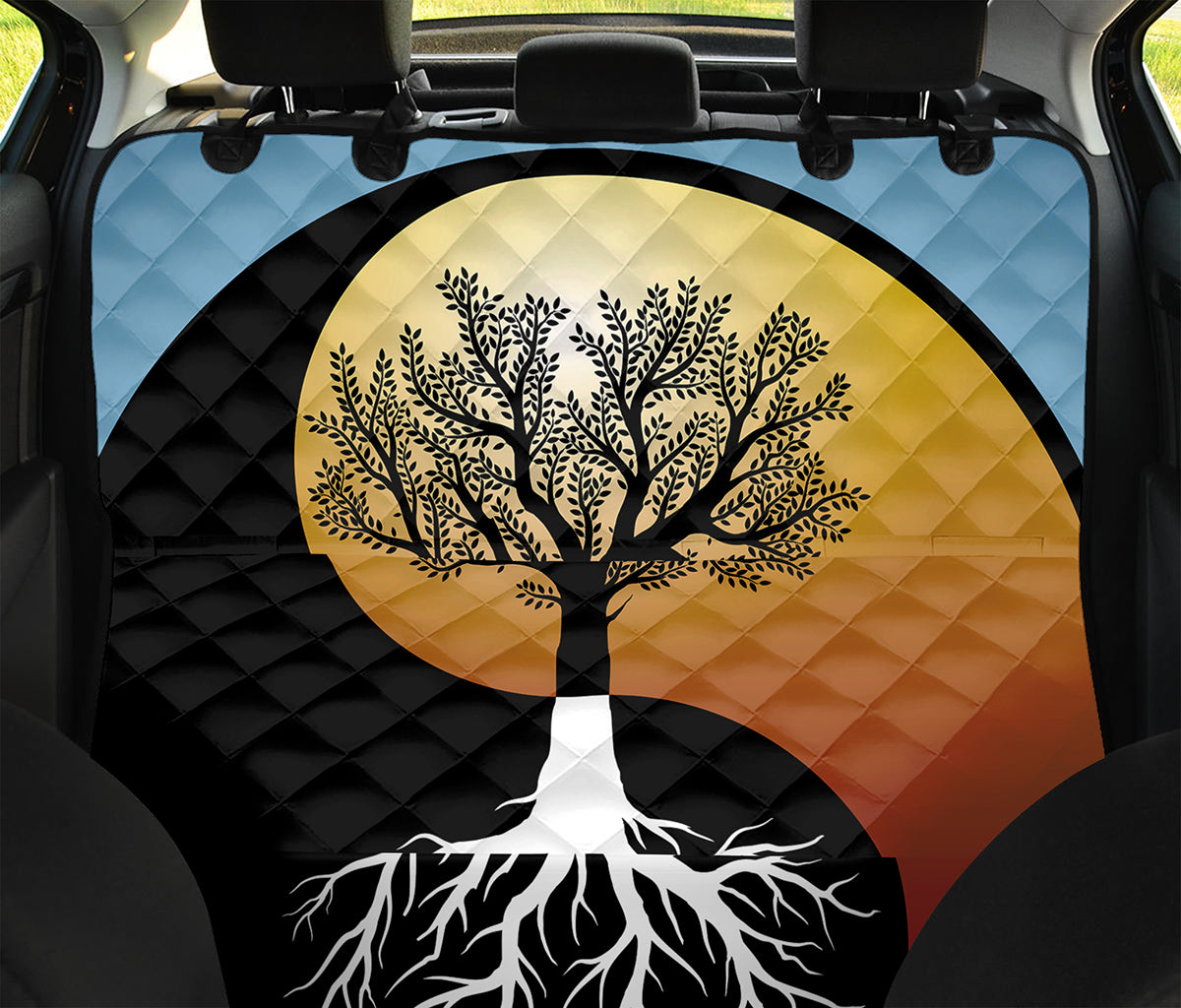 Yin Yang Tree Of Life Print Pet Car Back Seat Cover