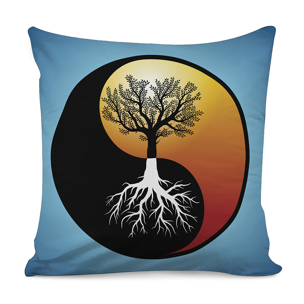 Yin Yang Tree Of Life Print Pillow Cover