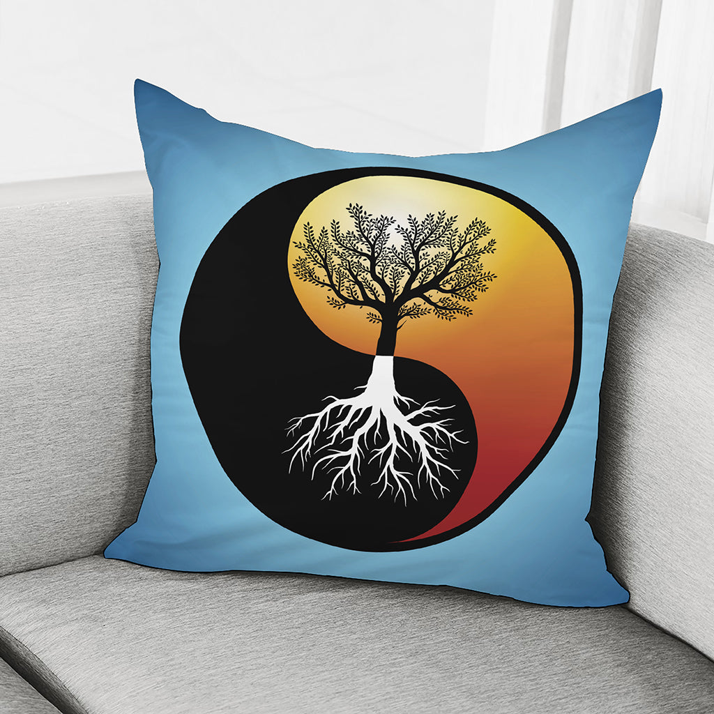 Yin Yang Tree Of Life Print Pillow Cover