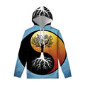 Yin Yang Tree Of Life Print Pullover Hoodie