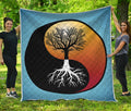 Yin Yang Tree Of Life Print Quilt