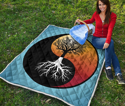Yin Yang Tree Of Life Print Quilt