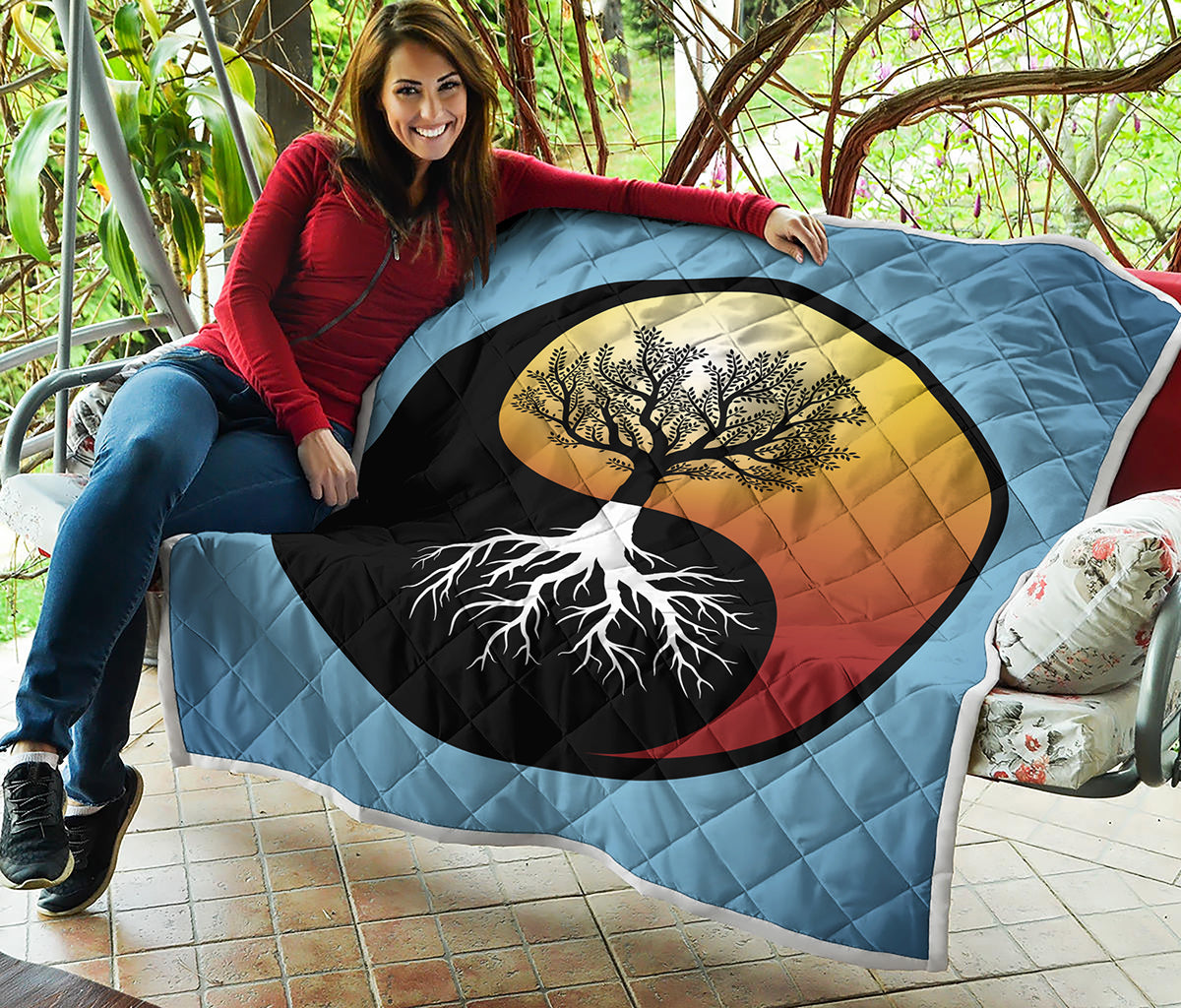 Yin Yang Tree Of Life Print Quilt