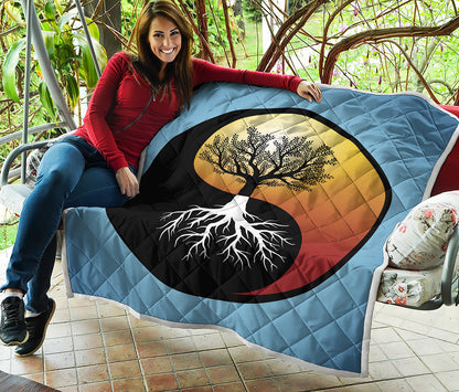 Yin Yang Tree Of Life Print Quilt