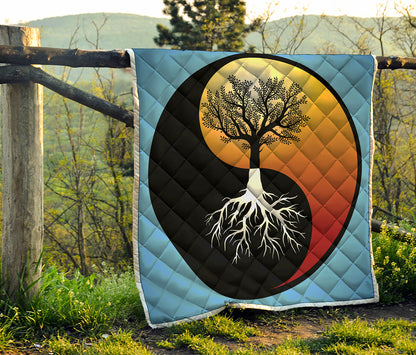 Yin Yang Tree Of Life Print Quilt