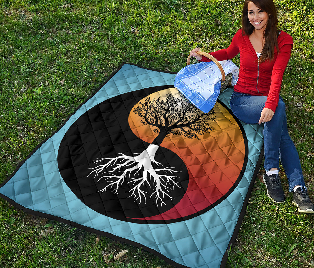 Yin Yang Tree Of Life Print Quilt