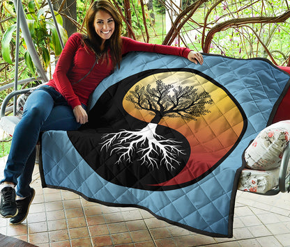 Yin Yang Tree Of Life Print Quilt
