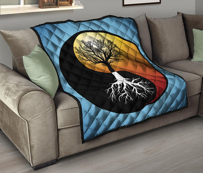 Yin Yang Tree Of Life Print Quilt
