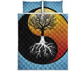 Yin Yang Tree Of Life Print Quilt Bed Set