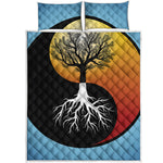 Yin Yang Tree Of Life Print Quilt Bed Set