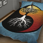 Yin Yang Tree Of Life Print Quilt Bed Set
