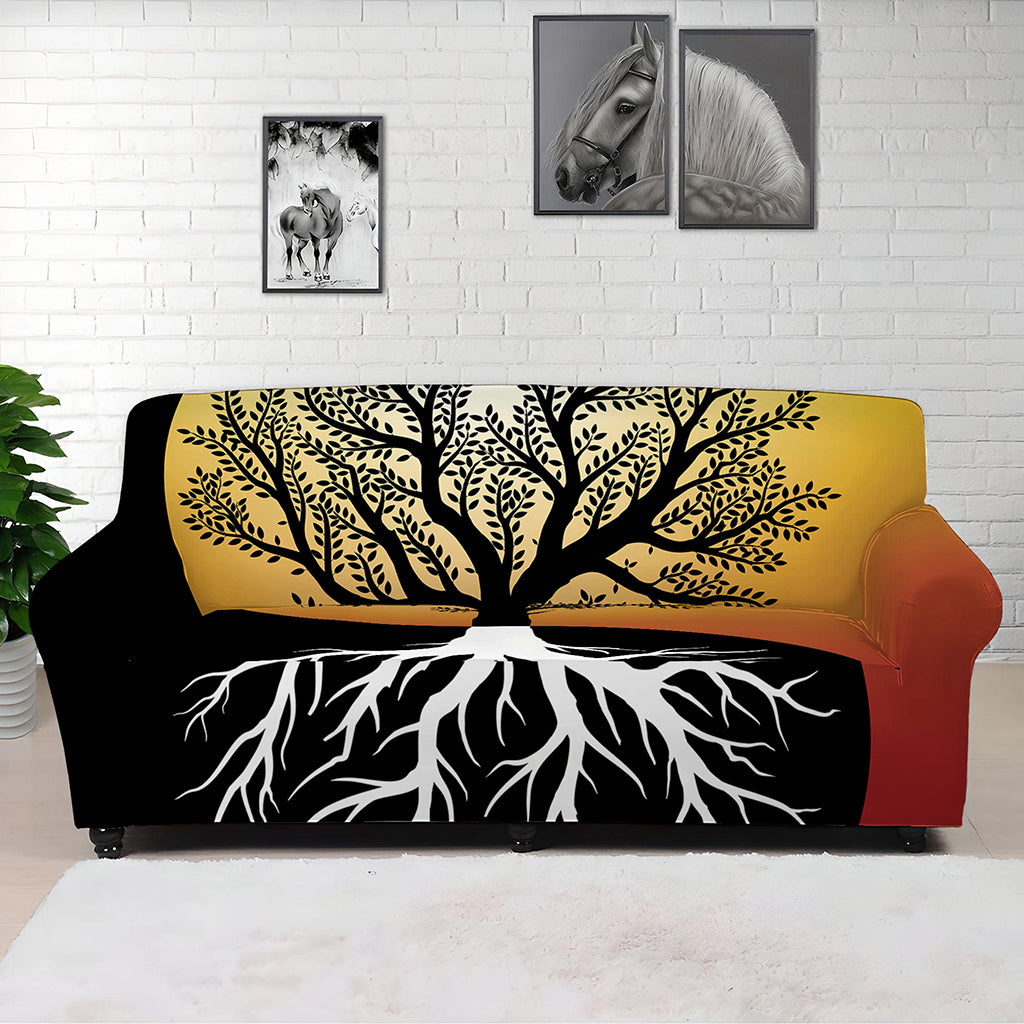 Yin Yang Tree Of Life Print Sofa Cover