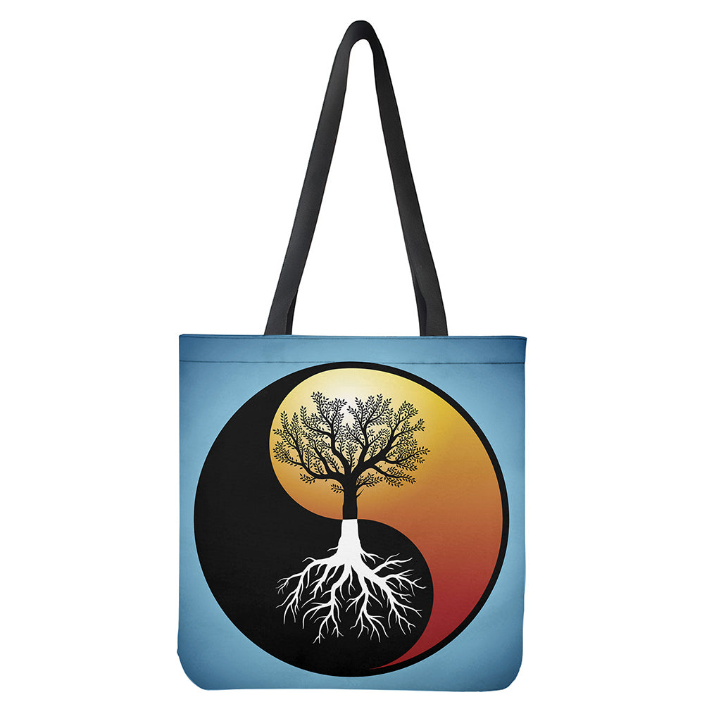 Yin Yang Tree Of Life Print Tote Bag