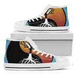 Yin Yang Tree Of Life Print White High Top Shoes