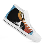 Yin Yang Tree Of Life Print White High Top Shoes