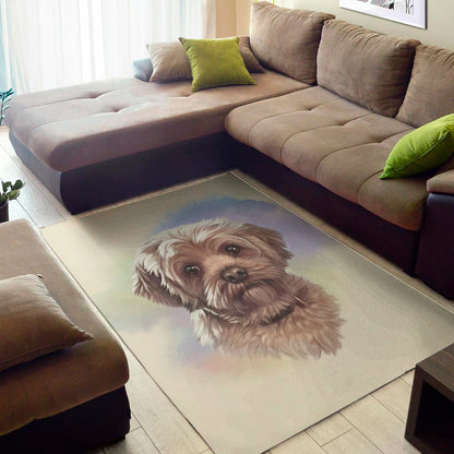 Yorkshire Terrier Portrait Print Area Rug