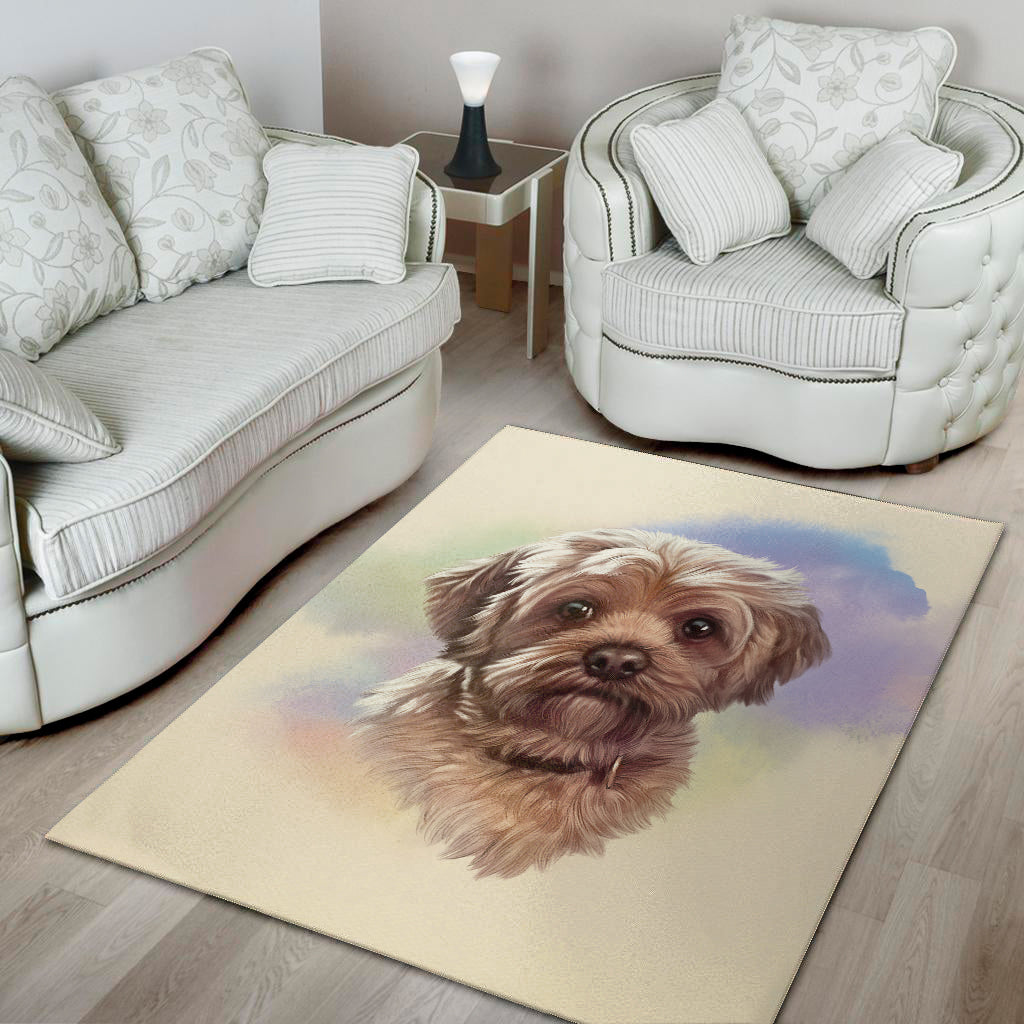 Yorkshire Terrier Portrait Print Area Rug