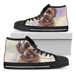 Yorkshire Terrier Portrait Print Black High Top Shoes