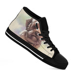 Yorkshire Terrier Portrait Print Black High Top Shoes