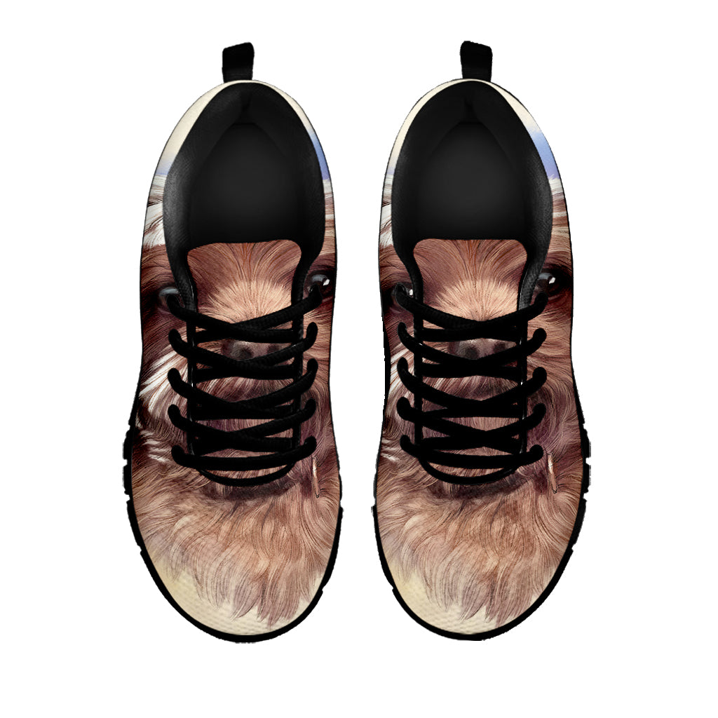 Yorkshire Terrier Portrait Print Black Sneakers