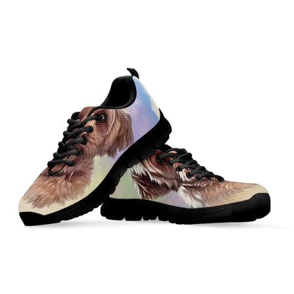 Yorkshire Terrier Portrait Print Black Sneakers