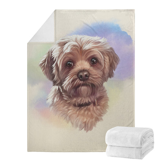 Yorkshire Terrier Portrait Print Blanket