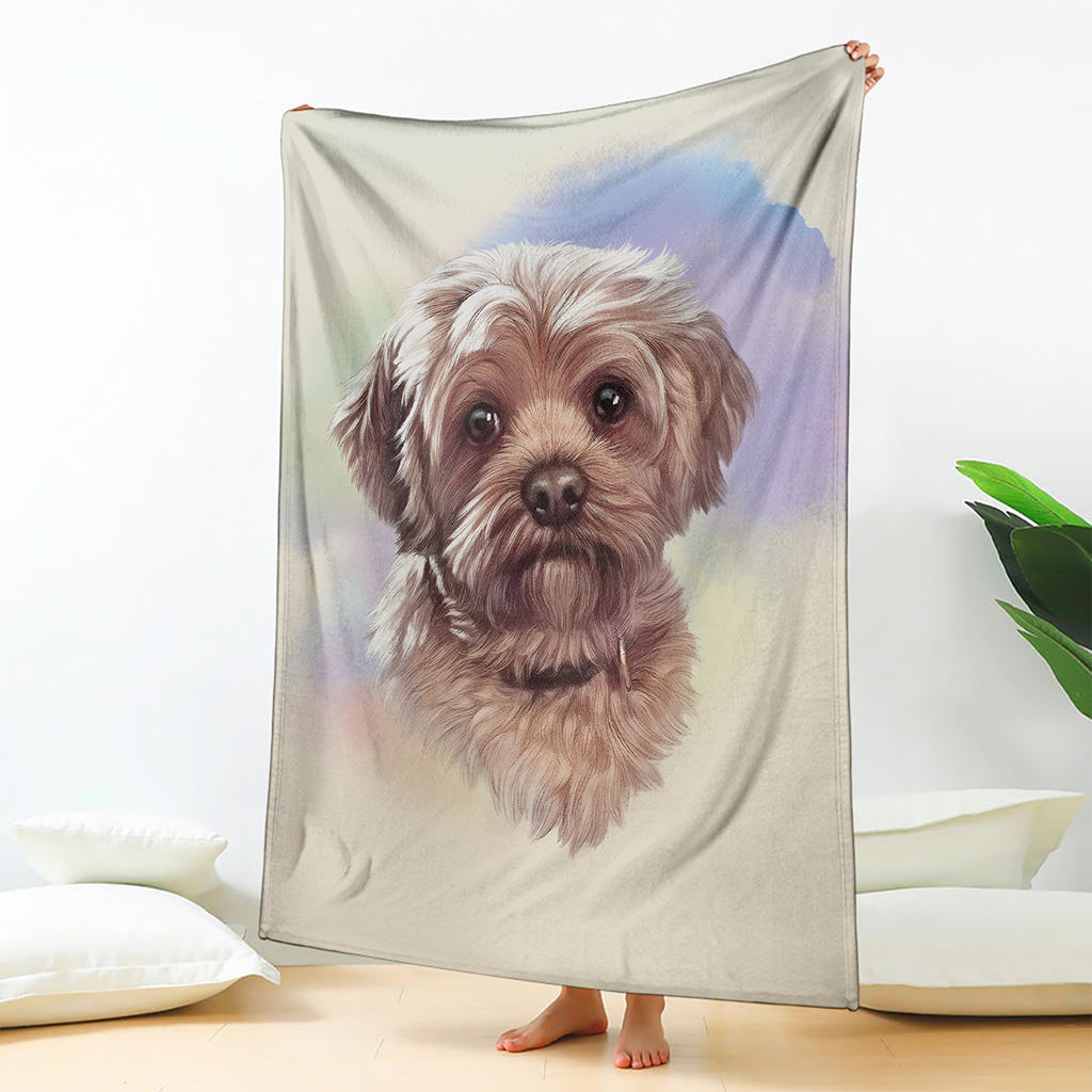 Yorkshire Terrier Portrait Print Blanket
