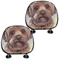Yorkshire Terrier Portrait Print Car Headrest Covers