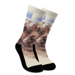 Yorkshire Terrier Portrait Print Crew Socks