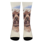 Yorkshire Terrier Portrait Print Crew Socks