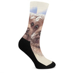 Yorkshire Terrier Portrait Print Crew Socks