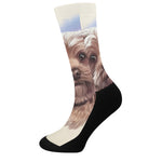 Yorkshire Terrier Portrait Print Crew Socks