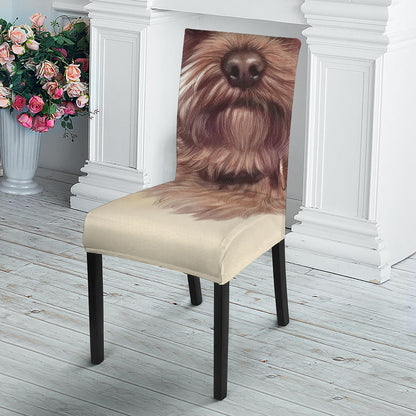 Yorkshire Terrier Portrait Print Dining Chair Slipcover
