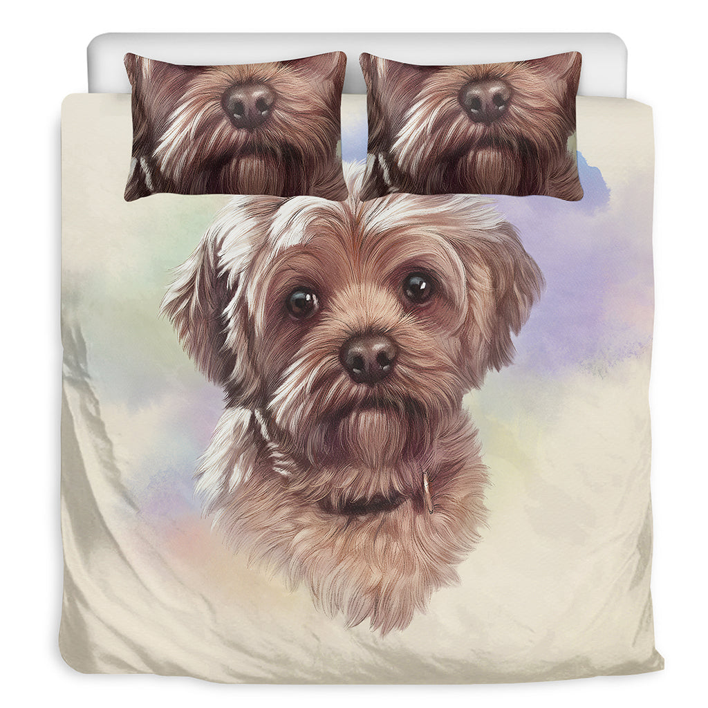 Yorkshire Terrier Portrait Print Duvet Cover Bedding Set