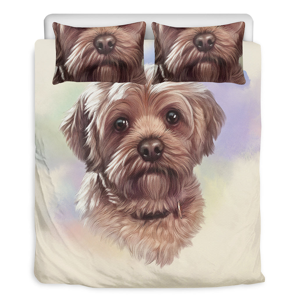 Yorkshire Terrier Portrait Print Duvet Cover Bedding Set