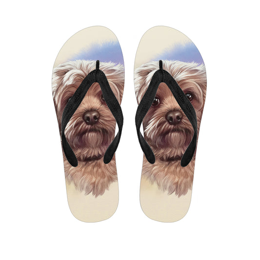 Yorkshire Terrier Portrait Print Flip Flops
