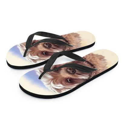 Yorkshire Terrier Portrait Print Flip Flops